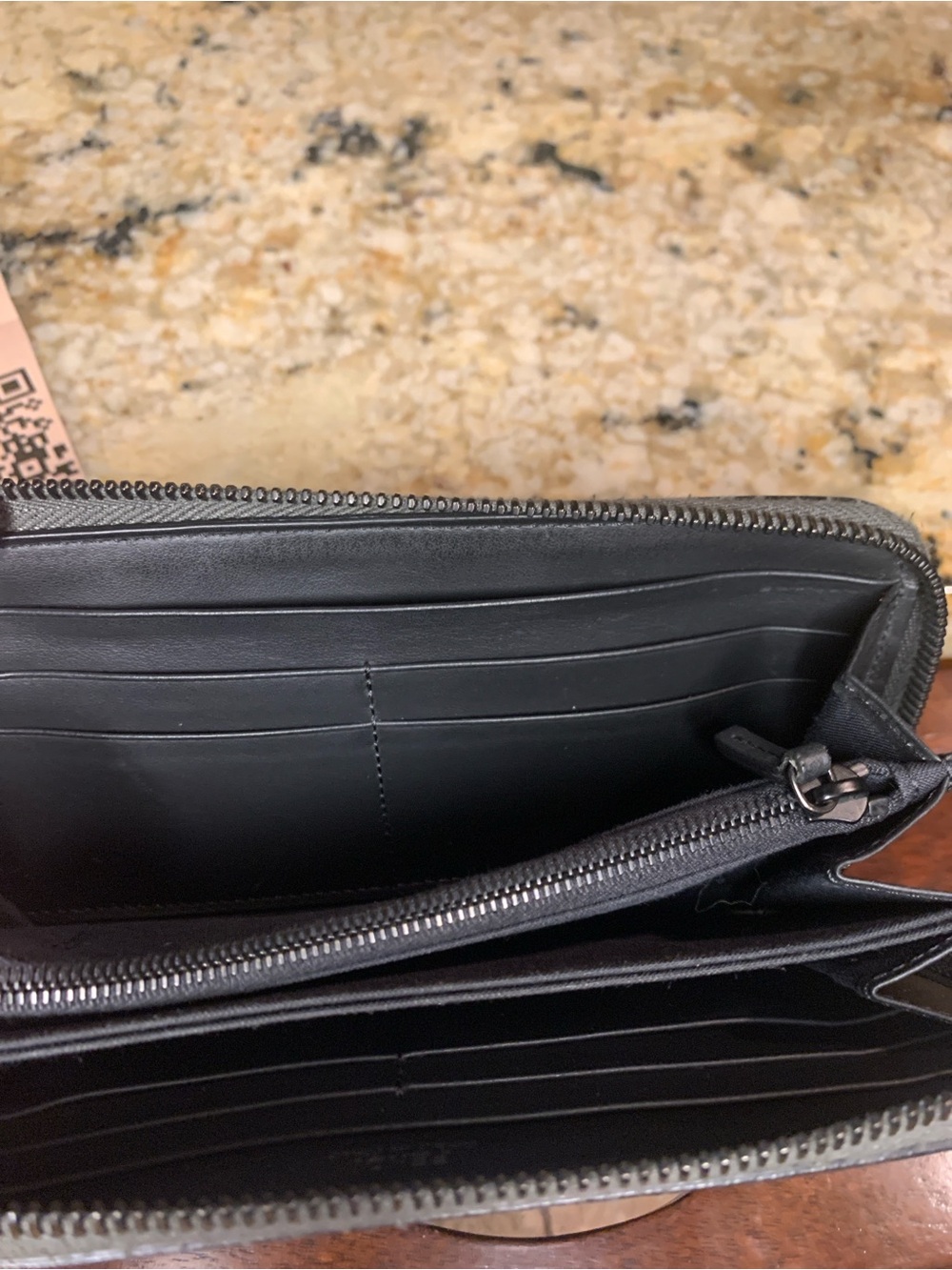 Fendi Monster Black, White and Gray Leather Zip-Around Wallet - Picture 13 of 17
